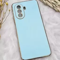 قاب گوشی Huawei Nova Y70 هوآوی طرح ژله ای مای کیس گلد لاین دور طلایی محافظ لنز دار سبزآبی