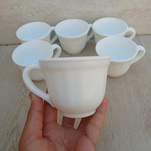 فنجان آرکوپال پارس اوپال طرح سفید 6 عددی فنجان چایخوری 