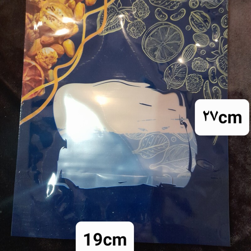 کرافت 27در 19سانتیمتر زیپ دار طرح دار پلاستیکی برای بسته بندی آجیل 