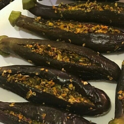 ترشی بادمجان شکم پر با سبزی  های جنگلی شمال 1500گرمی