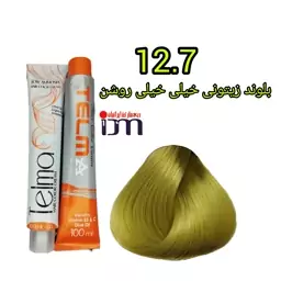 رنگ موی تلما شماره (12.7) بلوند زیتونی خیلی خیلی روشن 