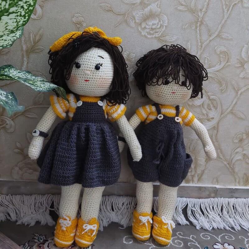 عروسک دختر و پسر بافتنی