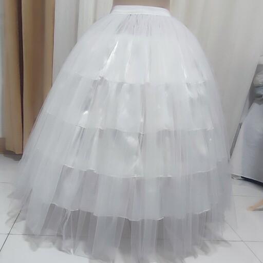 ژپون ، زیر ساز  لباس عروس   مدل چین دار   تور و ساتن کار شده  پنج فنره مناسب برای لباس عروس سایز بزرگ سال 