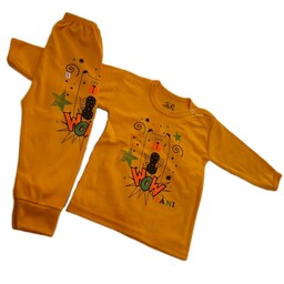 پیراهن بچگانه سایز 3 جنس نخ پنبه در دو  طرح و دو رنگ قرمز و زرد