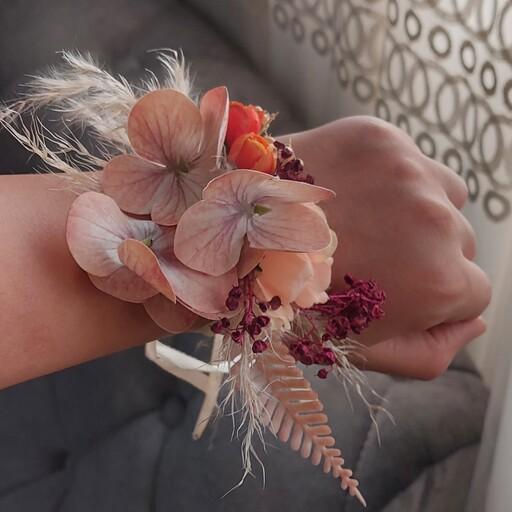 مچبند گل عروس مناسب عکاسی نامزدی عروسی دستبند تولد سالگرد ازدواج