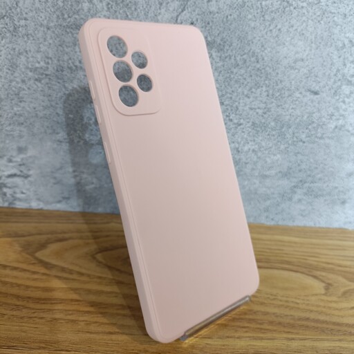 قاب گوشی A72 مدل ژله ای صورتی کم رنگ داخل مخمل samsung A72