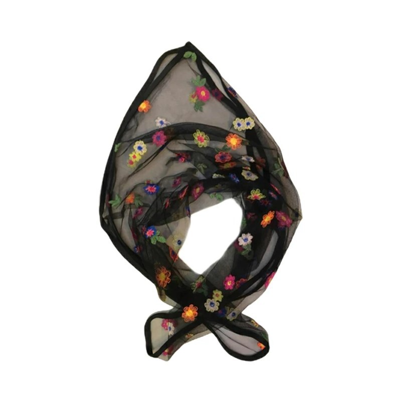 روسری  مینی اسکارف بابونه گلهای رنگی