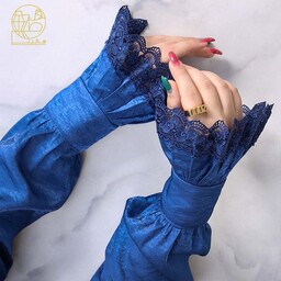 آستیک برای استفاده بانوان به عنوان اکسسوری زیر آستین مانتو برای زیباتر شدن لباس 30  سانت جنس  سوپر شیمر  و  گیپور