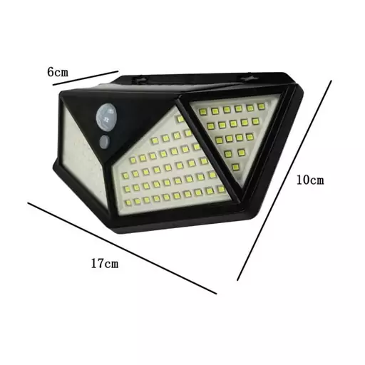 چراغ دیوارکوب خورشیدی سه حالته سنسوردار مدل HG-100 LED