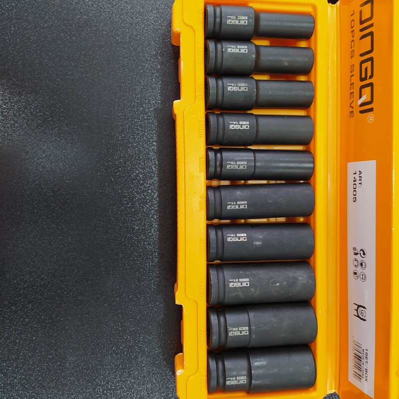 جعبه بوکس بلند 10 پارچه درایو 1.2 فشار قوی دینگی مدل 14005 مخصوص بوکس بادی جنس کروم مولیبیدن (دینگشی)