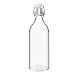 بطری با درپوش آیکیا. شیشه ی شفاف و بیرنگ. مدل کورکن korken. یک لیتر گنجایش. کدمحصول 302.135.52