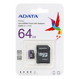   مموری کارت ADATA Premier microSDXC  adapter UHS-I U1 Class 10-80MB-s-64GB