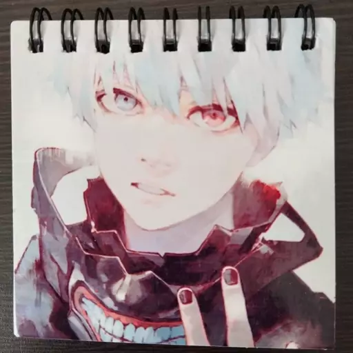 دفترچه سیمی 60 برگ کانکی 3 کیفیت فوق العاده برگه ها خط دار نیستند Tokyo Ghoul kaneki 