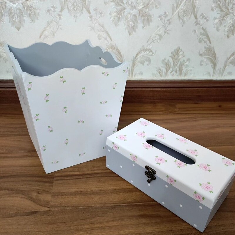 سطل و جعبه دستمال کاغذی  گلدار 