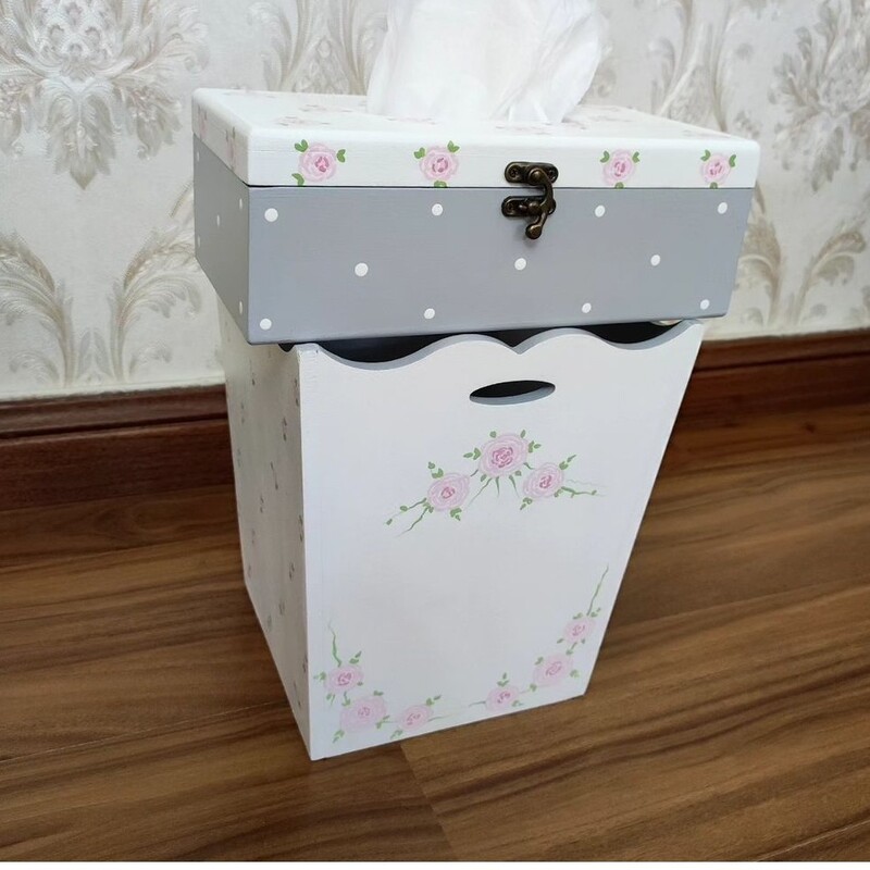سطل و جعبه دستمال کاغذی  گلدار 