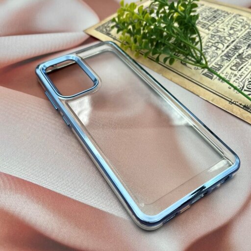 قاب گوشی Galaxy A52 - Galaxy A52S سامسونگ شفاف طلقی شیشه ای آبی کد 42569