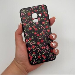 قاب گوشی (Galaxy A8 2018 (A530 سامسونگ طرح گل قرمز و صورتی کد 85259