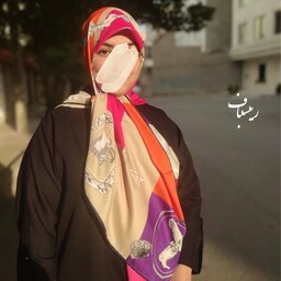 روسری ابریشم دور دست دوز مجلسی قواره 125