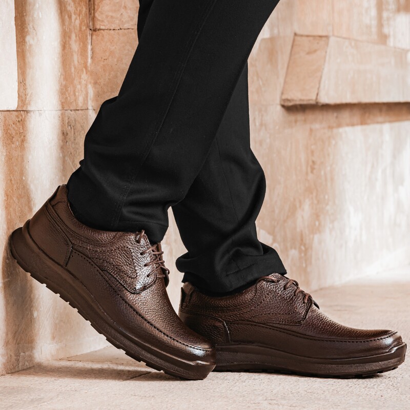 کفش مردانه و پسرانه تمام چرم طبیعی طبی مدل گریدر بندی رنگ قهوه ای مستقیم از تولیدکننده (ارسال رایگان)