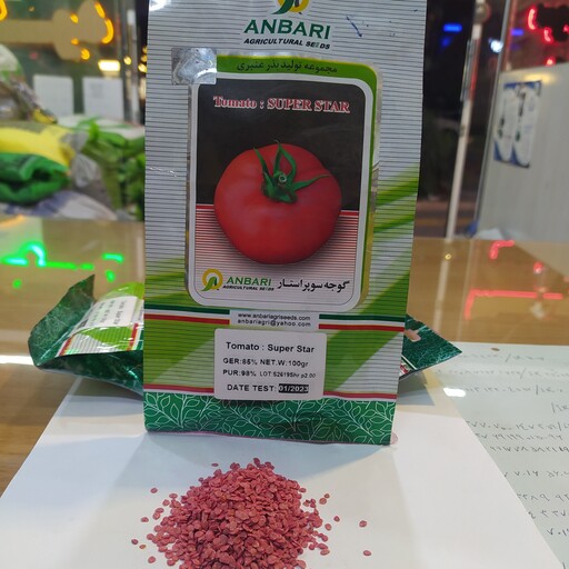 بذر فله ای گوجه سوبر استار عنبری اصلاح و ضد عفونی شده