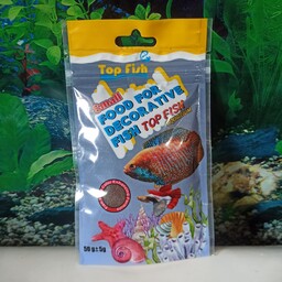 غذای ماهی پاکتی تاپ فیش 50 گرمی برای انواع ماهیان گیاهخوار
