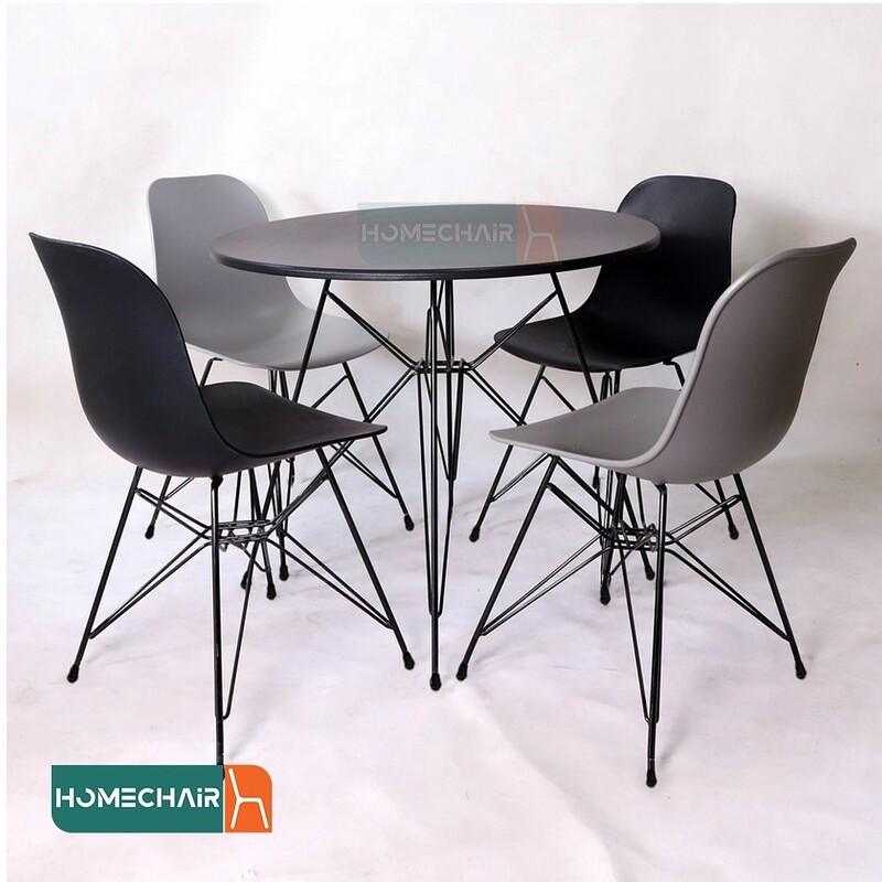 میز و صندلی فایبر پایه فلزی   مدل اسپایدر ، میز وصندلی کافه پایه آهنی