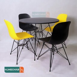 میز و صندلی فایبر پایه فلزی   مدل اسپایدر ، میز وصندلی کافه پایه آهنی