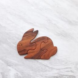 پازل چوبی کودک طرح خرگوش  (کاملادستساز)