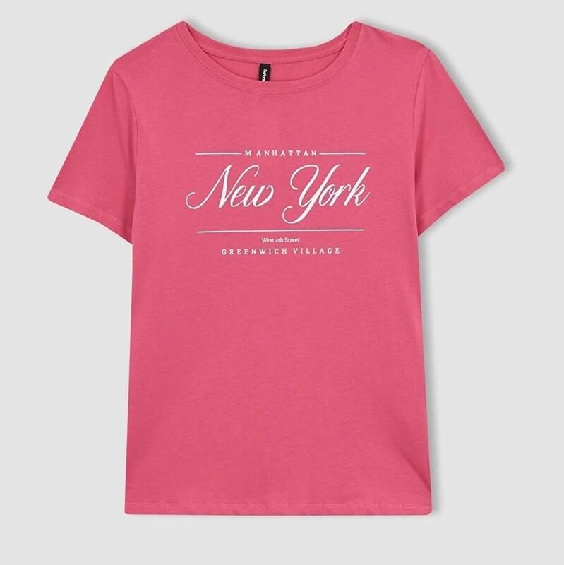 تی شرت آستین کوتاه زنانه برند دفکتو defacto  مدل نیویورک newyork 