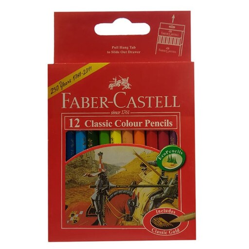 مداد رنگی 12 رنگ کوتاه جعبه مقوایی فابرکاستل FABER CASTELL