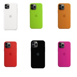 پک 6 عددی قاب های  سیلیکونی آیفون 11 پرو مکس مشکی سفید نارنجی سبز صورتی قرمز  زیر بسته iPhone 11 promax silicone case 