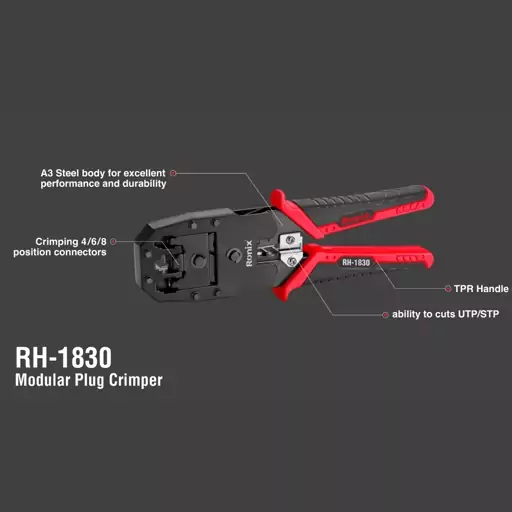 انبر سوکت زن تلفن و شبکه RH-1830 رونیکس