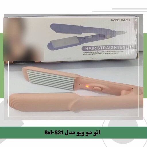 اتوی موی مدل BX-821  روکش سرامیکی با قابلیت چرخش کابل رنگ صورتی 