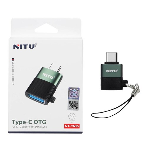 تبدیل NITU OTG TO Type-C مدل CN15 - مشکی سبز 