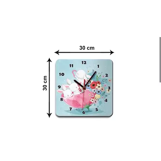ساعت دیواری مربعی(طرح متنوع)(ارسال رایگان)