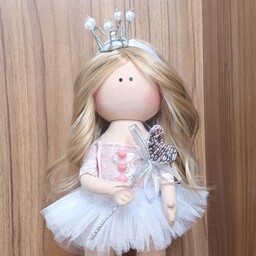 عروسک روسی30 سانتی طرح فرشته به همراه چوب دستی و تاج
