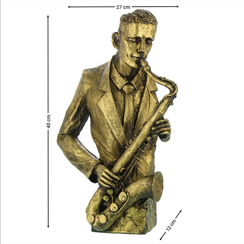 مجسمه مدل مرد نوازنده طرح برنز کد 115