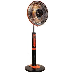 بخاری برقی پنکه  ای هالوژنی ارشیا مدل کلاسیک (فن دار)-کنترل دار-رنگ مشکی نارنجی