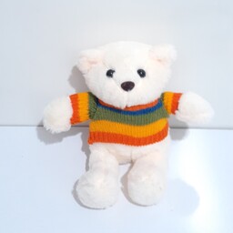 عروسک خرس لباس رنگین کمانی 