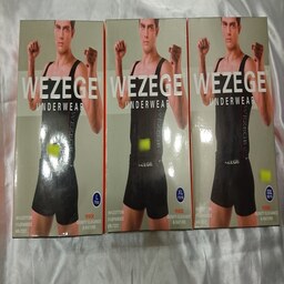 ست زیرپوش رکابی یقه خشتی و شورت پادار مردانه برند WEZEGE (سایز L و XL و 3XL) (1)