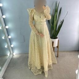 لباس مجلسی زنانه پوشیده فرمالیته نامزدی عقد سایز 36 تا 48 شاین طلایی (ارسال رایگان) 