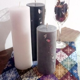شمع استوانه ای ست سه تایی در رنگبندی کامل 
