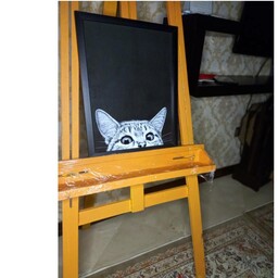 تابلو گربه چاپی  همراه با قاب و شیشه 