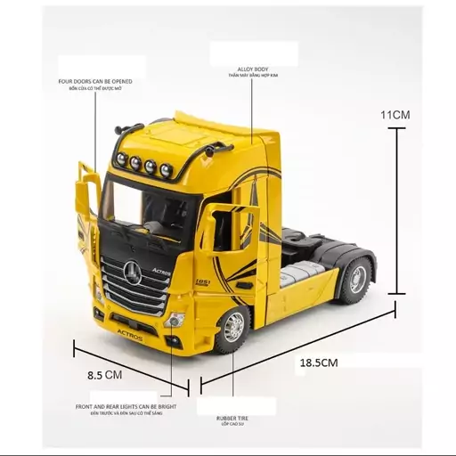 ماکت فلزی تریلی مدل بنز آکتروس مقیاس 1.24