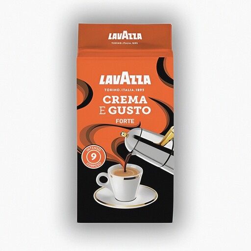 پودر قهوه لاوازا، مدل کرما گوستو فورته، محصول ایتالیا، پاکت وکیوم 250 گرمی