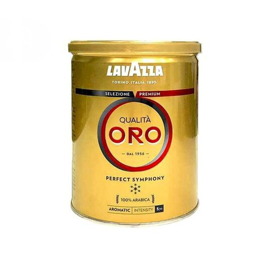 پودر قهوه 250 گرمی قوطی لاوازا، مدل کوالیتو اورو، محصول ایتالیا