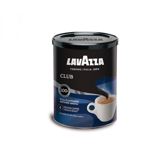 پودر قهوه قوطی فلزی کلاب برند لاوازا، 250 گرم، محصول ایتالیا، Lavazza Club