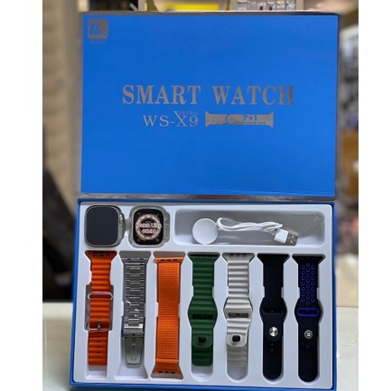 ساعت هوشمند اسمارت واچ مدل WS X9 دارای 7بند و کاور محافظ