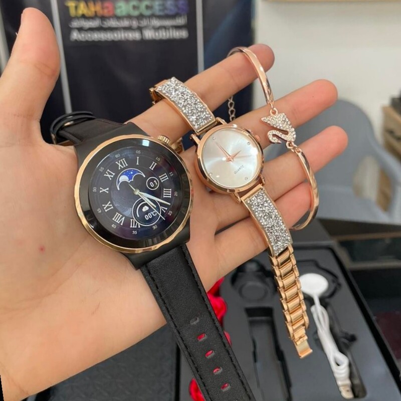پک ساعت هوشمند زنانه haino teko مدل  GP15 به همراه ساعت و دستبند