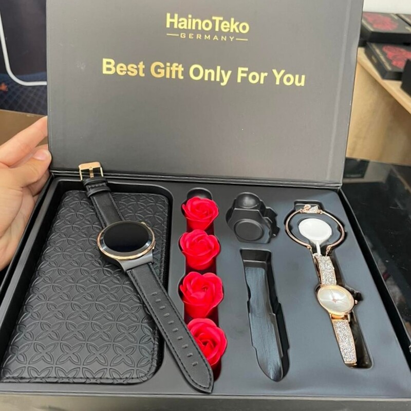 پک ساعت هوشمند زنانه haino teko مدل  GP15 به همراه ساعت و دستبند